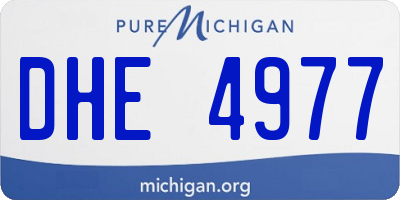 MI license plate DHE4977