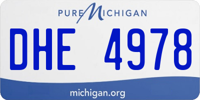 MI license plate DHE4978