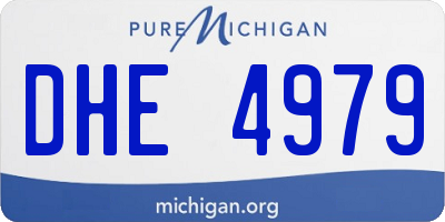 MI license plate DHE4979