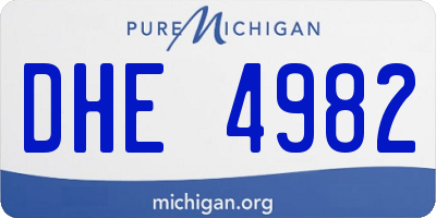 MI license plate DHE4982