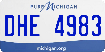 MI license plate DHE4983