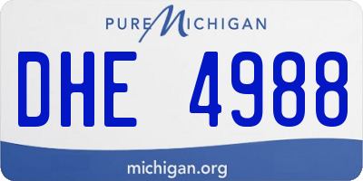 MI license plate DHE4988