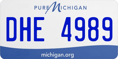 MI license plate DHE4989