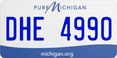 MI license plate DHE4990