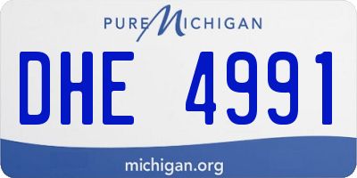 MI license plate DHE4991