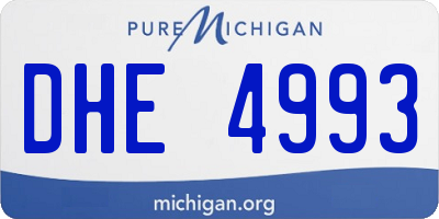 MI license plate DHE4993
