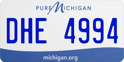 MI license plate DHE4994