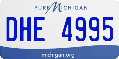 MI license plate DHE4995
