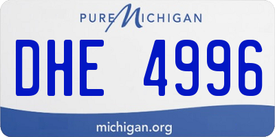 MI license plate DHE4996