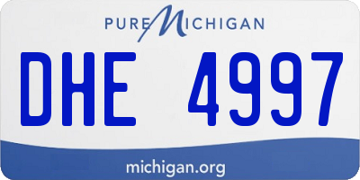MI license plate DHE4997
