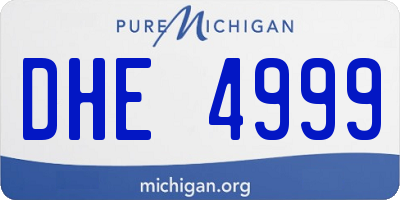 MI license plate DHE4999
