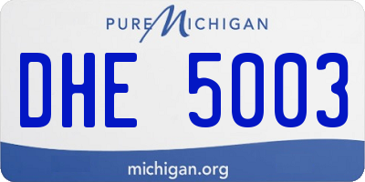 MI license plate DHE5003