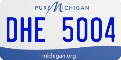 MI license plate DHE5004