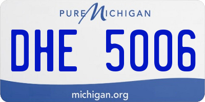 MI license plate DHE5006