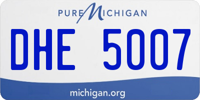 MI license plate DHE5007