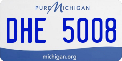 MI license plate DHE5008