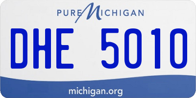 MI license plate DHE5010