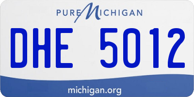 MI license plate DHE5012