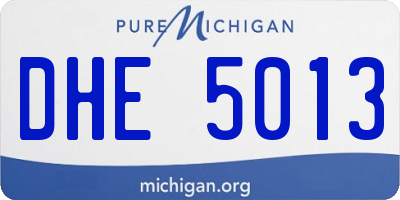 MI license plate DHE5013
