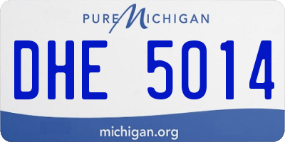 MI license plate DHE5014