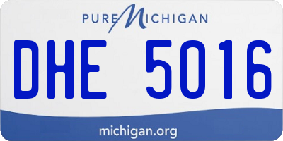 MI license plate DHE5016