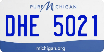 MI license plate DHE5021