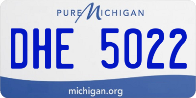 MI license plate DHE5022