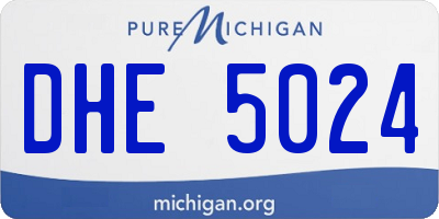MI license plate DHE5024