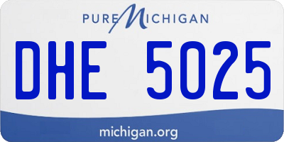 MI license plate DHE5025