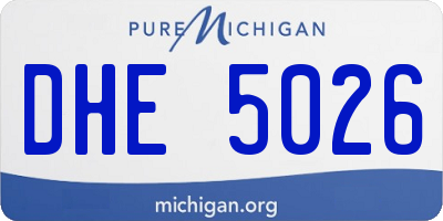 MI license plate DHE5026