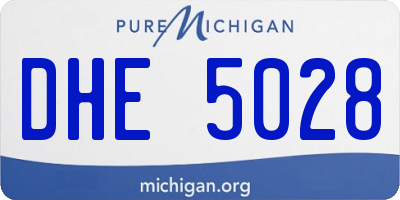 MI license plate DHE5028