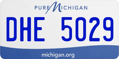 MI license plate DHE5029