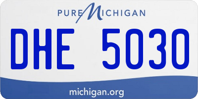 MI license plate DHE5030