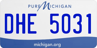 MI license plate DHE5031