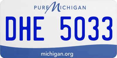 MI license plate DHE5033
