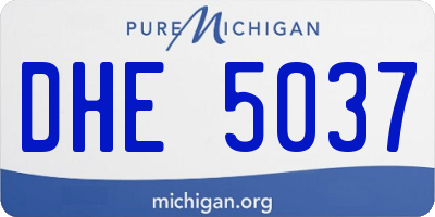 MI license plate DHE5037