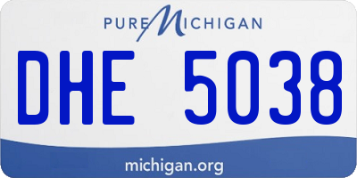 MI license plate DHE5038