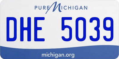 MI license plate DHE5039