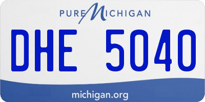 MI license plate DHE5040