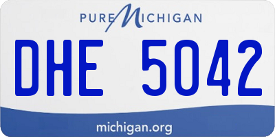 MI license plate DHE5042