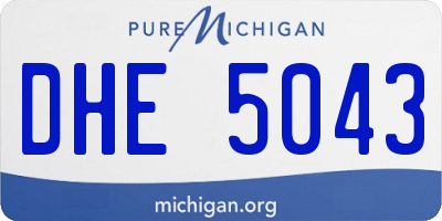 MI license plate DHE5043