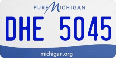 MI license plate DHE5045