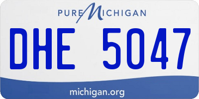 MI license plate DHE5047
