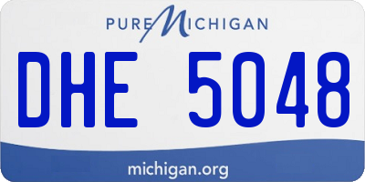 MI license plate DHE5048