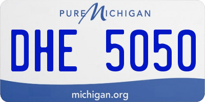 MI license plate DHE5050