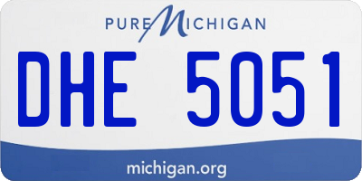 MI license plate DHE5051