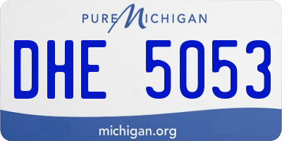 MI license plate DHE5053