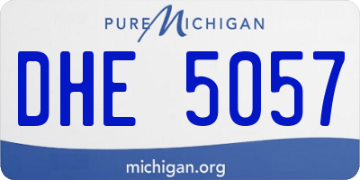 MI license plate DHE5057