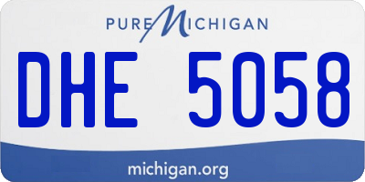 MI license plate DHE5058