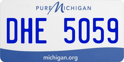 MI license plate DHE5059